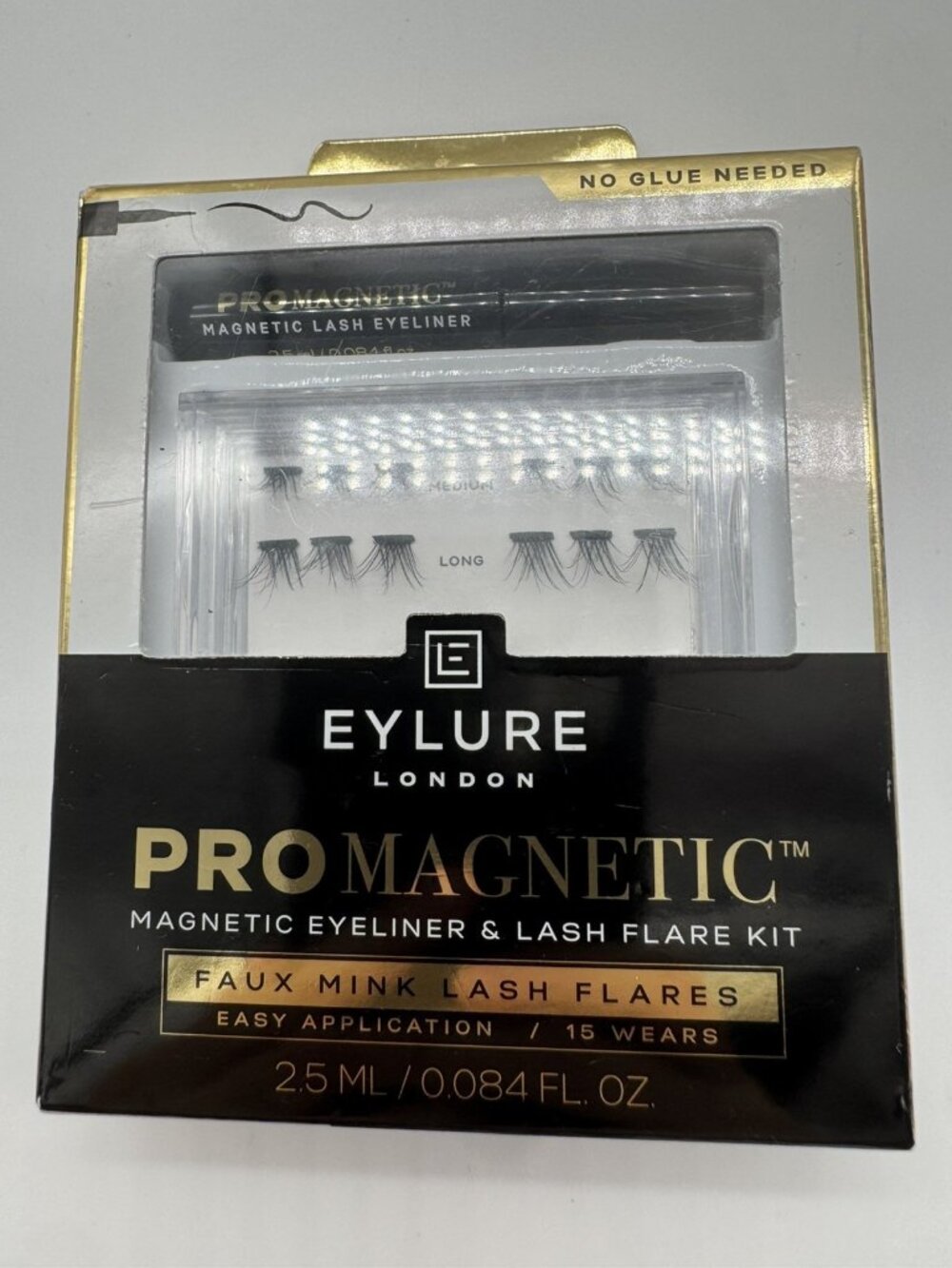 Eylure London Pro Magnetic Eyeliner & Lash Flare Kit Medium & Long 15 Wears New